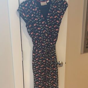 Anthropologie Maeve Navy dress  with Umbrella Print